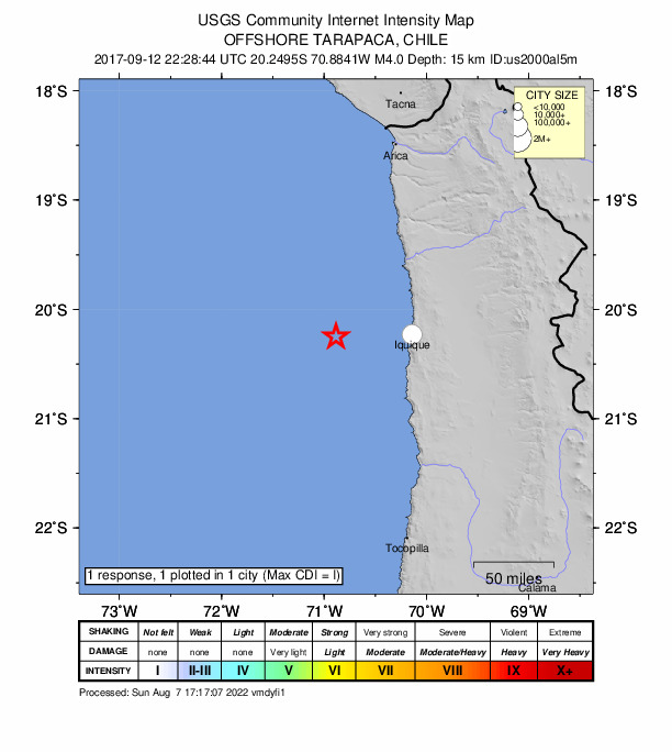 Did You Feel It? map: shaking reported by the public