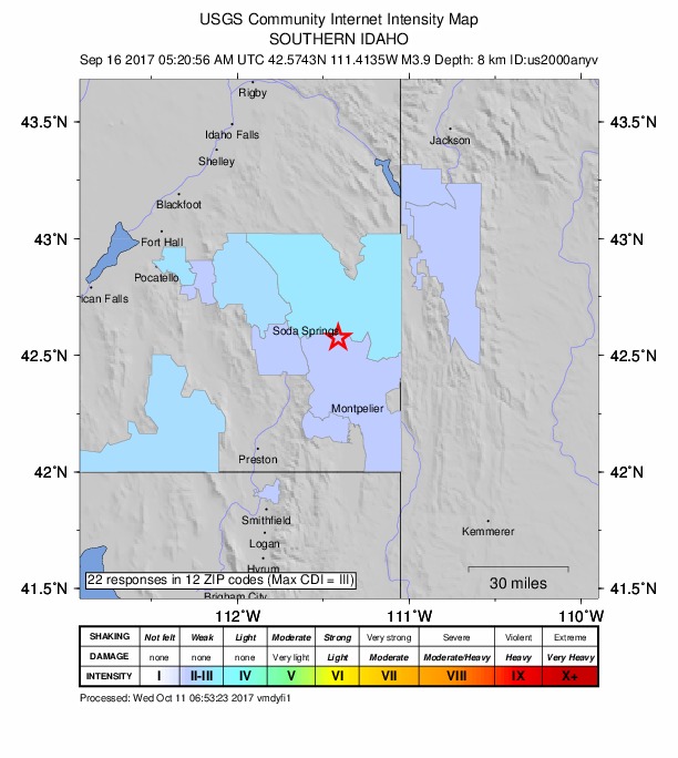 Did You Feel It? map: shaking reported by the public