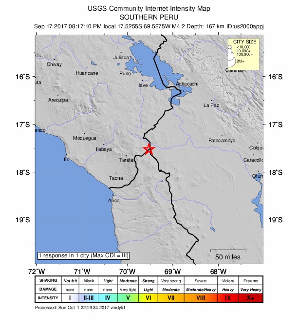 Did You Feel It? map: shaking reported by the public