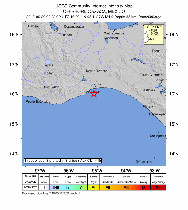 Did You Feel It? map: shaking reported by the public