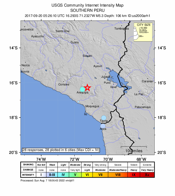 Did You Feel It? map: shaking reported by the public