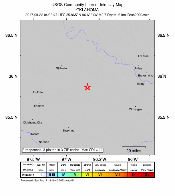 Did You Feel It? map: shaking reported by the public