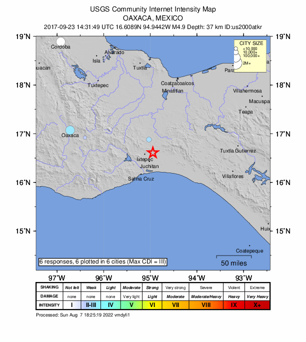 Did You Feel It? map: shaking reported by the public