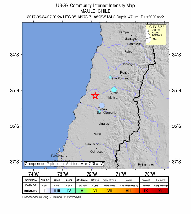 Did You Feel It? map: shaking reported by the public
