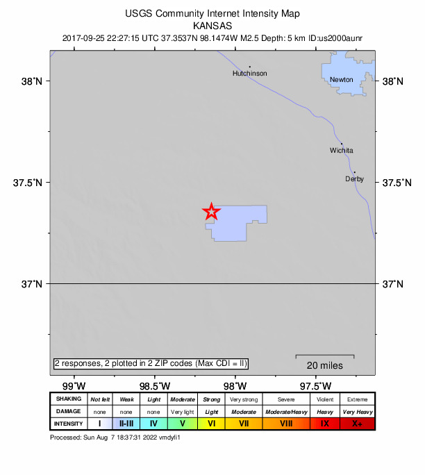 Did You Feel It? map: shaking reported by the public