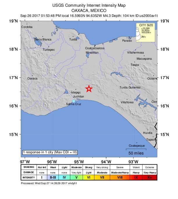 Did You Feel It? map: shaking reported by the public
