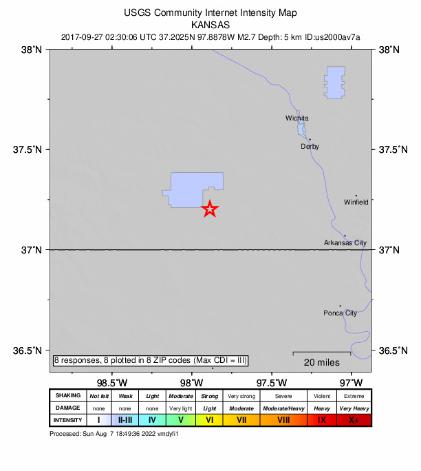 Did You Feel It? map: shaking reported by the public
