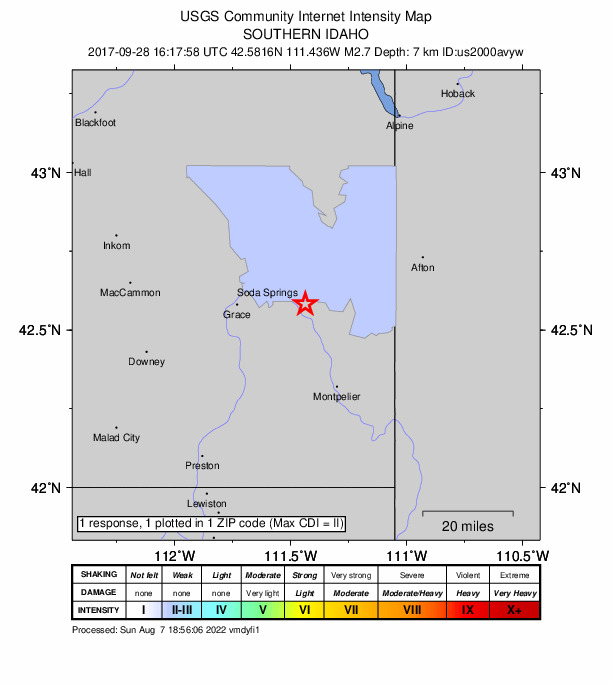 Did You Feel It? map: shaking reported by the public