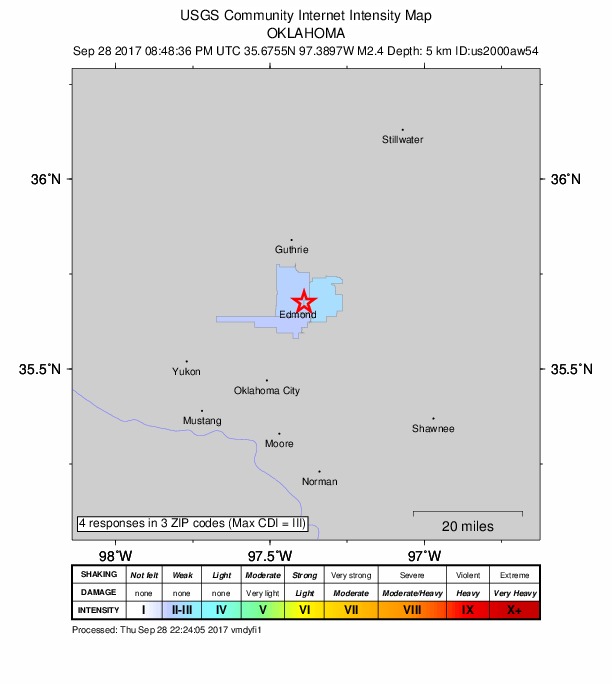 Did You Feel It? map: shaking reported by the public