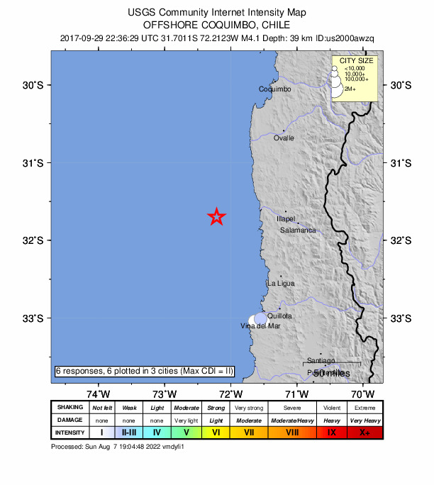 Did You Feel It? map: shaking reported by the public