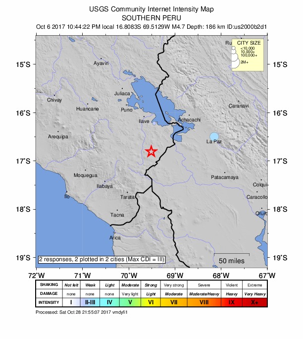 Did You Feel It? map: shaking reported by the public