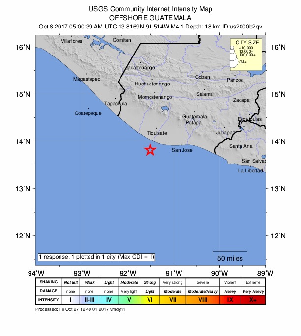 Did You Feel It? map: shaking reported by the public