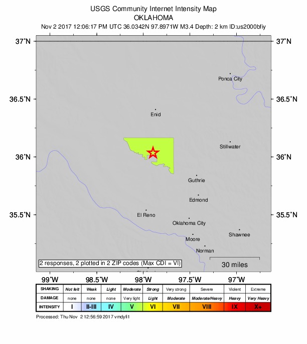 Did You Feel It? map: shaking reported by the public
