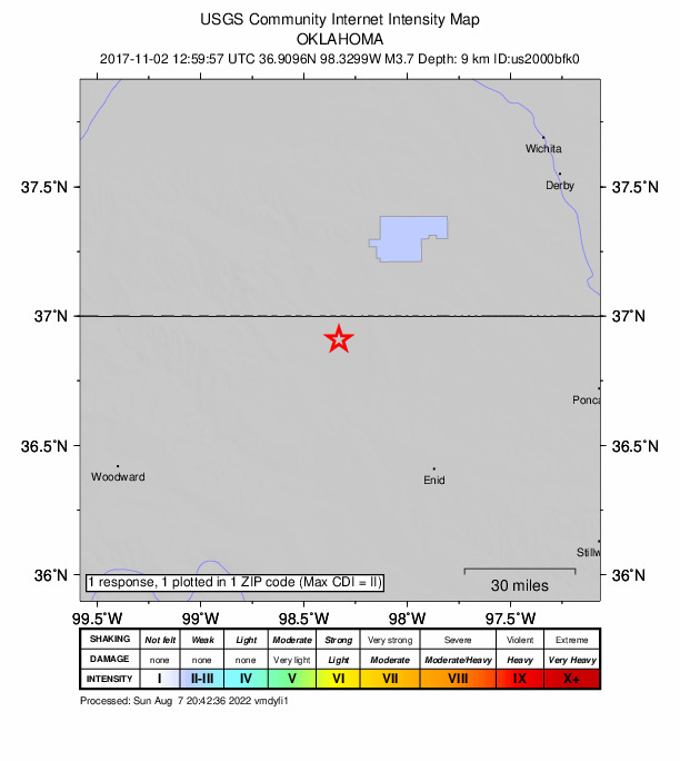 Did You Feel It? map: shaking reported by the public