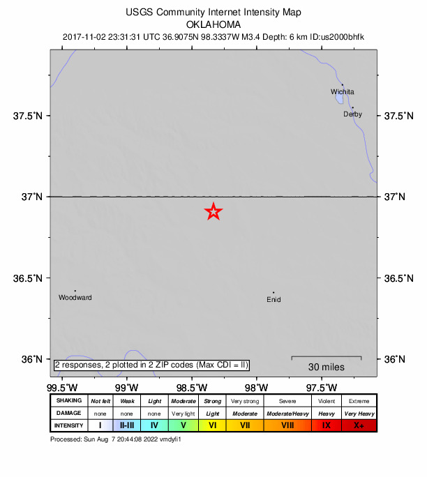 Did You Feel It? map: shaking reported by the public