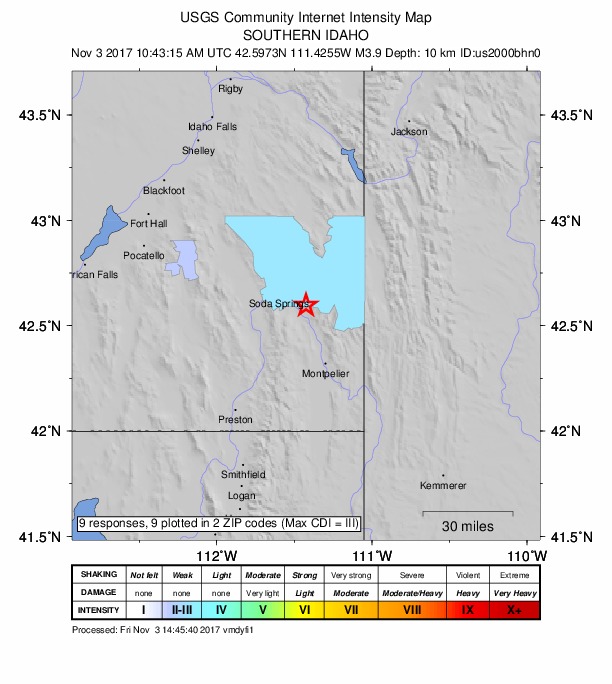 Did You Feel It? map: shaking reported by the public