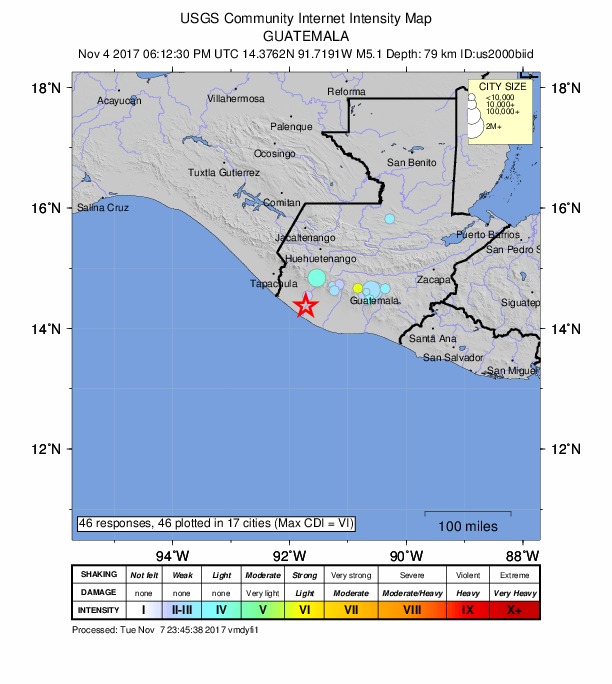 Did You Feel It? map: shaking reported by the public