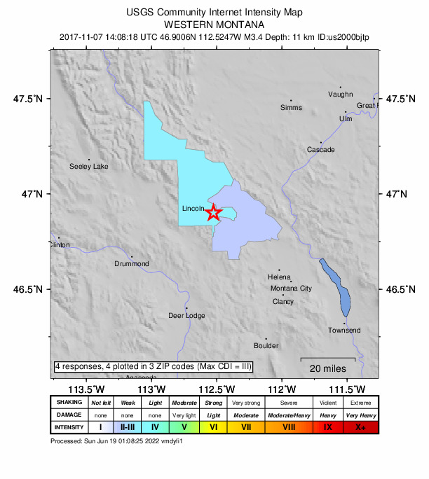 Did You Feel It? map: shaking reported by the public