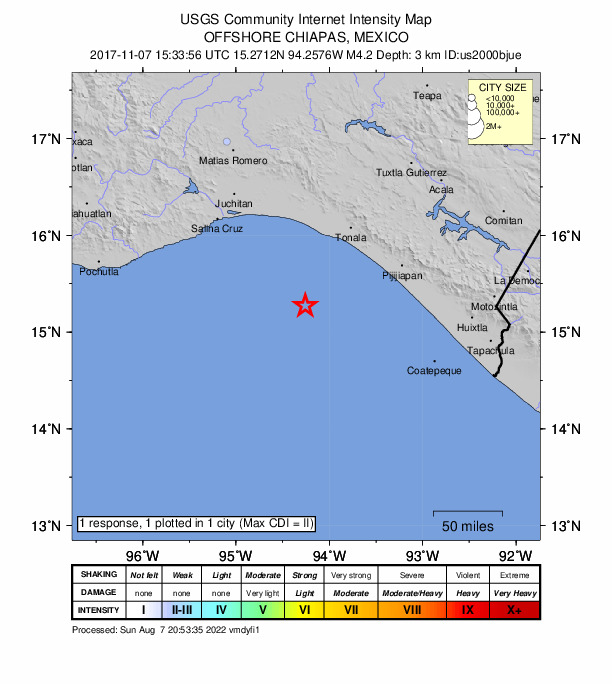 Did You Feel It? map: shaking reported by the public