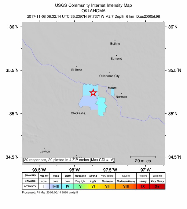 Did You Feel It? map: shaking reported by the public