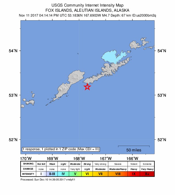 Did You Feel It? map: shaking reported by the public