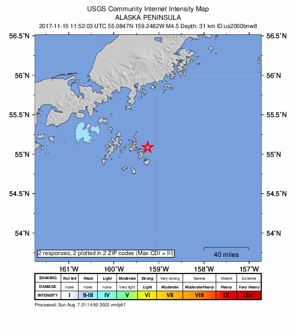 Did You Feel It? map: shaking reported by the public