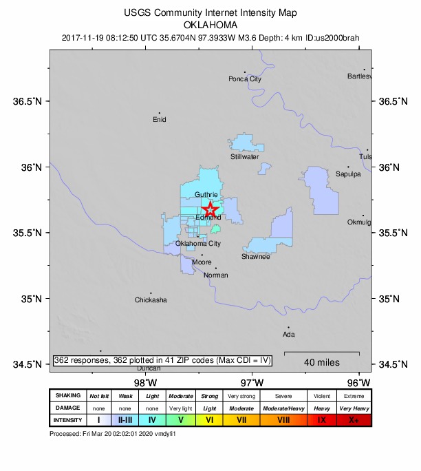 Did You Feel It? map: shaking reported by the public