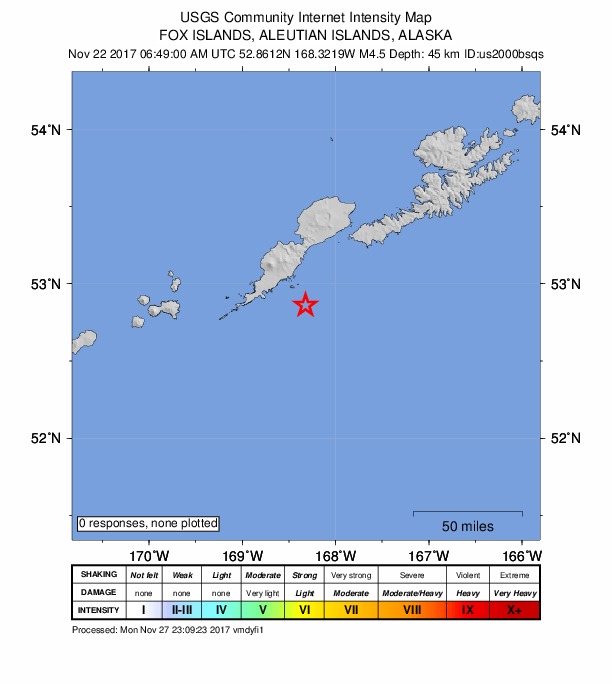 Did You Feel It? map: shaking reported by the public