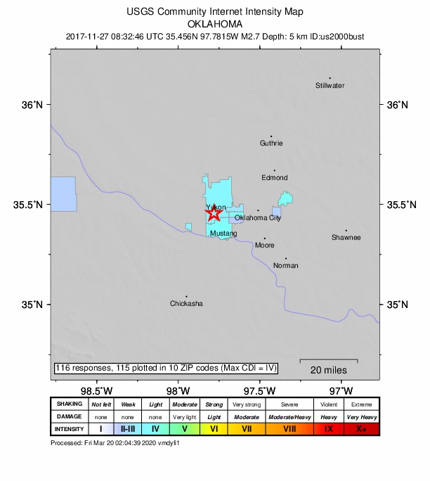 Did You Feel It? map: shaking reported by the public