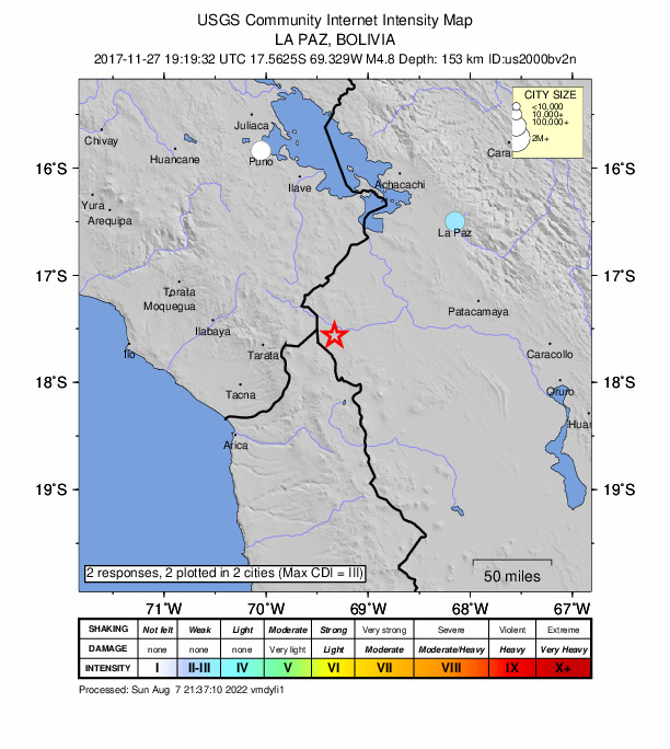 Did You Feel It? map: shaking reported by the public