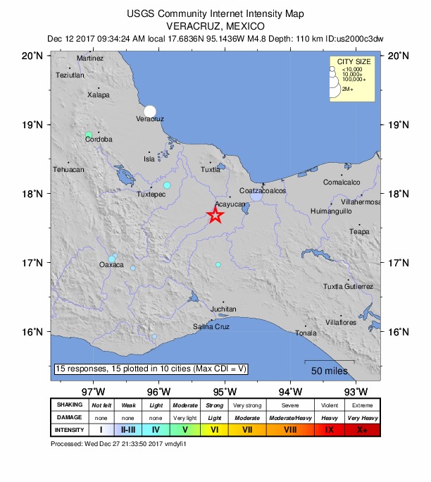 Did You Feel It? map: shaking reported by the public