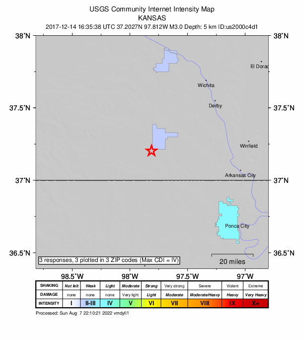 Did You Feel It? map: shaking reported by the public