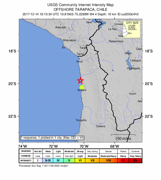 Did You Feel It? map: shaking reported by the public