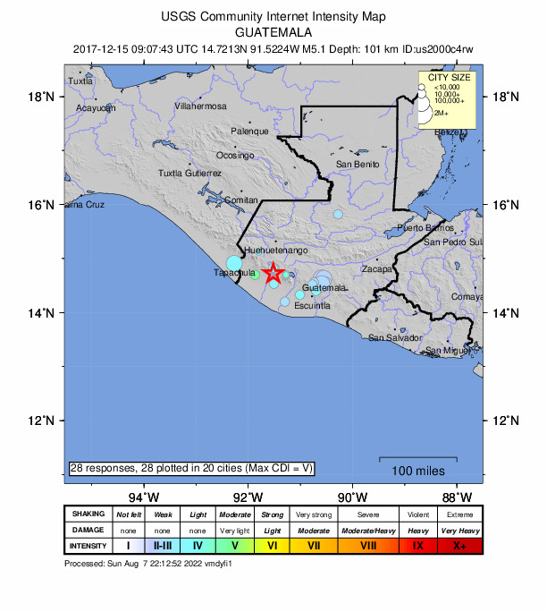 Did You Feel It? map: shaking reported by the public
