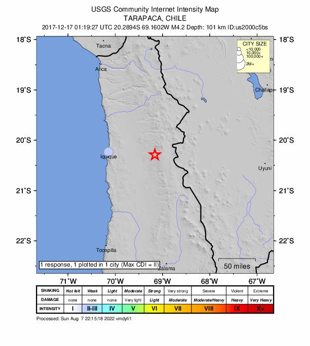 Did You Feel It? map: shaking reported by the public