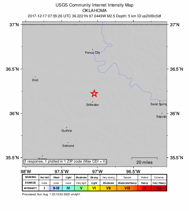 Did You Feel It? map: shaking reported by the public