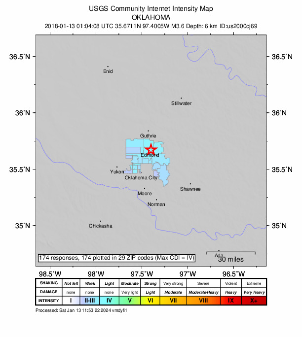 Did You Feel It? map: shaking reported by the public