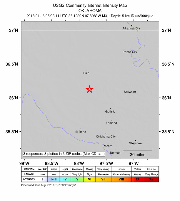 Did You Feel It? map: shaking reported by the public