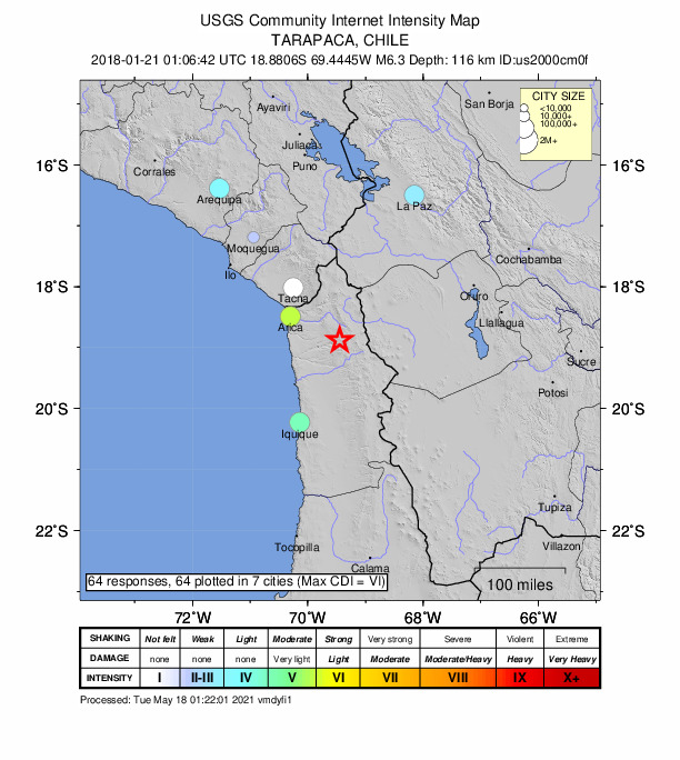 Did You Feel It? map: shaking reported by the public