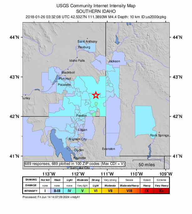 Did You Feel It? map: shaking reported by the public