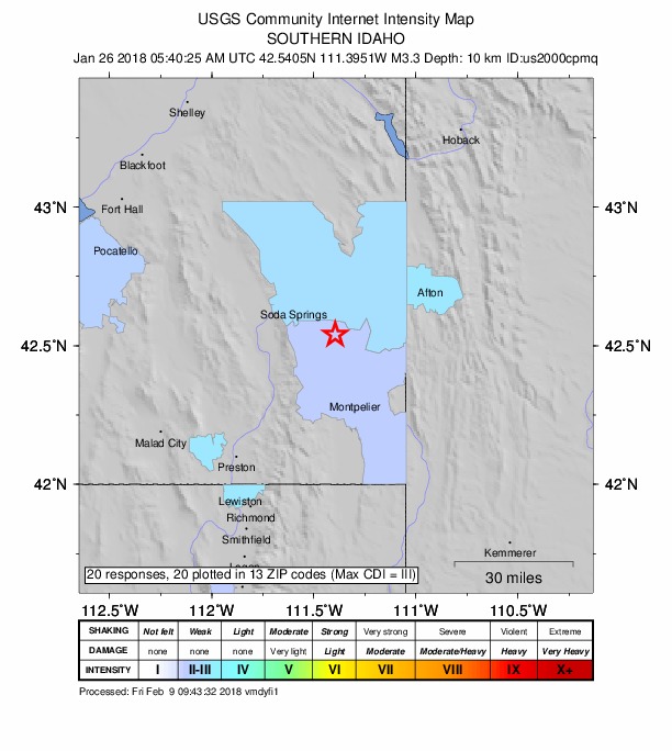 Did You Feel It? map: shaking reported by the public