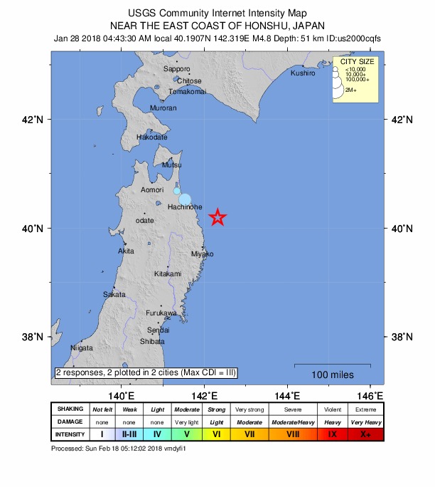 Did You Feel It? map: shaking reported by the public