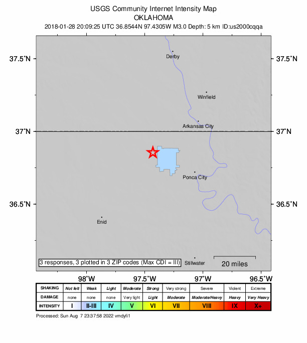 Did You Feel It? map: shaking reported by the public