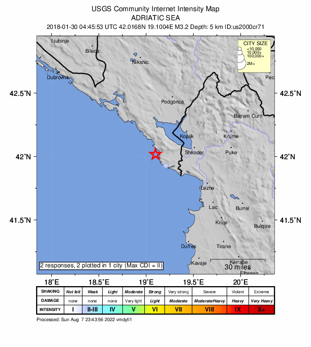 Did You Feel It? map: shaking reported by the public