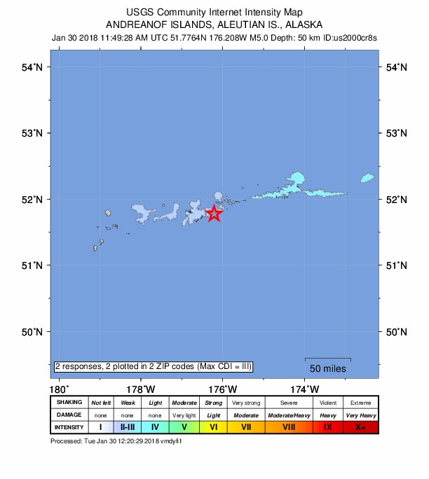 Did You Feel It? map: shaking reported by the public