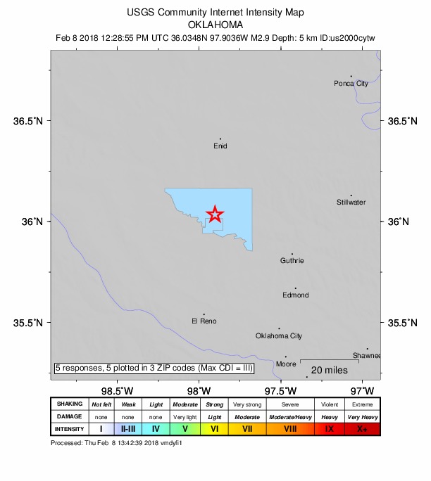 Did You Feel It? map: shaking reported by the public