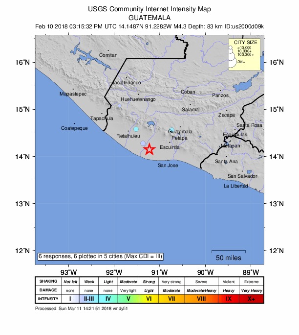 Did You Feel It? map: shaking reported by the public