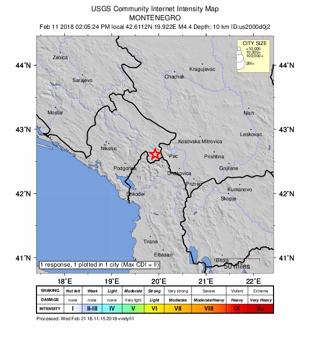 Did You Feel It? map: shaking reported by the public