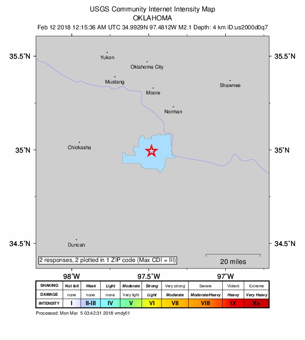 Did You Feel It? map: shaking reported by the public