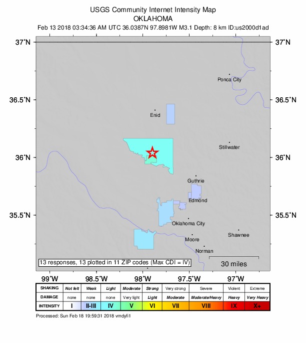 Did You Feel It? map: shaking reported by the public